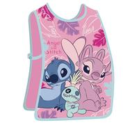 ARDITEX Tablier sans manches STITCH & ANGEL 40x33 cm - Taille unique 2-4 ans - PVC avec élastiques latéraux - Parfait pour les activités manuelles et scolaires