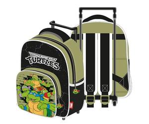 ARDITEX TN16453 Valise Enfant Trolley de 24 x 36 x 12 cm avec base pliable en nickel et tortues Ninja, Tortues Ninja