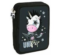 Arditex trousse à crayons UniRock junior 20 x 14 cm polyester noir 27 pcs