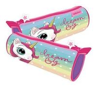 Trousse cylindrique - Licorne Dream Big - Rose - 21x7x7 cm - Mixte