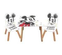 Arditex wd13695 ensemble de table (50x50x44cm) et 2 chaises (26. 5x26. 5x50cm) en bois de disney-mickey G