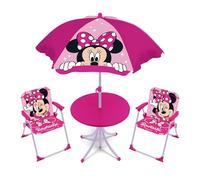 Arditex Set de camping Disney Minnie WD16123 – 4 pièces (table, 2 chaises, parasol) Rose Enfants