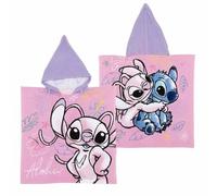 ARDITEX ZK15935 Poncho en Microfibre avec Capuche de 55 x 55 cm -Stitch Fille 4/7 Ans