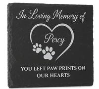 Ardoise commémorative personnalisée pour animal de compagnie, marqueur funéraire de jardin, plaque en pierre gravée personnalisée - Hommage au jardin extérieur pour perte de chien ou de chat