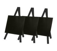 Securit Chevalets laqués – Tableau noir en bois, Mini 24 x 15 cm – Lot de 3