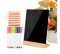 Ardoise de Table pour Tableau noir réutilisable avec base en bois | Tableau Message de Bureau pour Ados Adultes Enseignants Boulangers Artistes Mariage Café Bureau à Domicile Salle de Classe