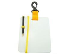 Ardoise d'écriture sous-marine pour plongeurs, outil de communication compact pour enregistrer des informations et des messages de plongée (jaune, L)