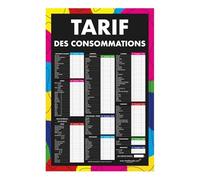 Ardoise double face "TARIF DES CONSOMMATIONS" moderne dimensions 60 x 40 cm