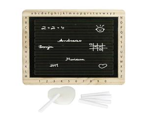 Ardoise Ecolier cadre bois Alphabet & chiffres Goki - Jouets en bois