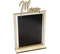 ardoise écriteau bois mot menu 23x14x4.5cm naturel - hobi dek0523 Gris