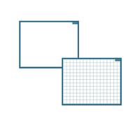 Ardoise Effaçable - 2 Faces - Blanche + Petits Carreaux - 21x26,5cm - Pour L'école