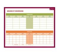 Ardoise Effaçable A Sec Mesures Et Conversions 26,5 X 21Cm