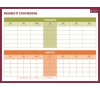 Ardoise effaçable pré-imprimée mesures et conversions 24 x 32 cm Bouchut