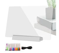 Ardoise Lumineuse à LED, Ardoise Effaçable Portable avec 12 Stylos de Couleur, Lampe de Lecture Plate, pour Dessin Artistique Maison École Nuit
