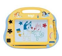 Lexibook, Bluey, Tableau de dessin magnétique multicolore, Jouet artistique pour enfants avec stylet et tampons, Jaune/Bleu, CRBY550