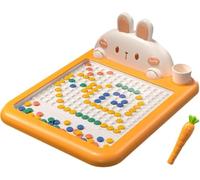 Ardoise Magique Dessin Enfant - Tablette Magnétique Portable avec Stylo,Planche à Dessin magnétique de Dessin animé, Jeu Éducatif Aimants (Points, Alphabet)