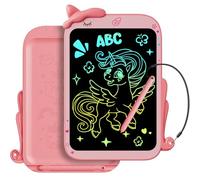 Ardoise Magique LCD 10 Pouces pour Enfants | Tablette d'écriture LCD Colorée avec Bouton D'effacement &Verrouillage| Écran Couleur, Protection des Yeux | Cadeau Éducatif pour Filles et Garçons (Rose)