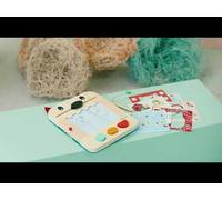 LILLIPUTIENS - Ardoise Magique Louis - Jouet d’activité intéractif pour Enfants avec tampons géométriques, Cartes de Jeux et Crayon en Bois - Stimulation créative et éducative - dès 18 Mois - 83473