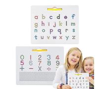 Ardoise Magnétique Alphabet (2-en-1) - Tableau Double Face Lettres Aimantées | Tablette À Billes Pour Tracé Majuscules Et Minuscules | ABS Sûr, Nomade, Jouet Éducatif STEM Pour Filles Garçons