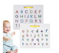 Ardoise Magnétique Alphabet (2-en-1) - Tableau Double Face Lettres Aimantées | Tablette À Billes Pour Tracé Majuscules Et Minuscules | ABS Sûr, Nomade, Jouet Éducatif STEM Pour Filles Garçons
