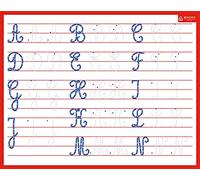 Ardoise effaã§able ã sec alphabet majuscules cursives - 26,5 x 21cm - bouchut