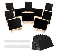 Ardoise Mini Table,Mini Tableaux Noirs,10 Pièces Mini Tableaux Noirs Sur Chevalets En Bois,Chevalet Ardoise De Table Pour Buffet Mariage Boulangerie Fête Étiquette De Prix Décoration Signe Porte Nom