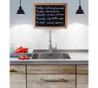 Securité Woody ardoise - Bois avec finition noir laqué - inclus: feutre-craie blanc et kit de montage -60x80cm