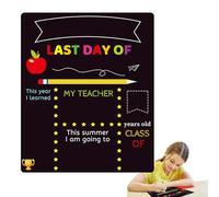 Ardoise « Rentrée scolaire » - Marqueur réutilisable double face « Rentrée scolaire » pour le premier et le dernier jour, 25,4 x 30,5 cm, réutilisable pour tableau scolaire double face