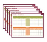 Ardoise rigide effaçable à sec - Bouchut - Lot de 5 - 32 x 42 cm - Recto verso - Mesures et Conversion