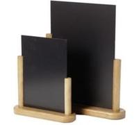 Securit Tableau de table Ardoise porte-menu double-face 21 x 30 cm hêtre laqué Teck