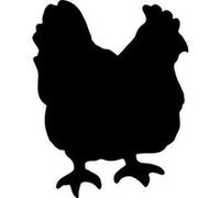 Ardoise silhouette poule Noir G