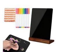 Ardoise sur Table Tableau de Notes Effaçable sur Socle en Bois | Panneau à notes de mariage Adultes Boulangers Artistes Mariage Réunion Fête Cuisine Café Bureau à