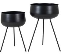 Ardola Ensemble de supports pour fleurs, 2 pièces, noir.