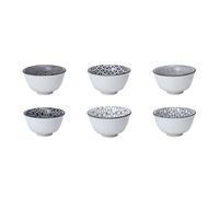 Ard'time - bol Kiyose noir et blanc diam 8 cm lot de 6