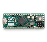 Arduino Micro Without Headers [A000093] - Carte compacte avec microcontrôleur ATmega32U4, sans connecteurs, idéale pour projets électroniques, Robots et Applications DIY avec Arduino IDE.