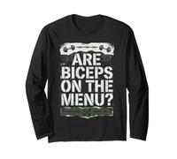 are Biceps on The Menu Drôle Gym Workout Bodybuilding Manche Longue