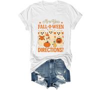 Are You Fall O Ween Directions Chemise Ghost Teacher Col en V Teacher Teacher Halloween T-shirt, Blanc-V, L