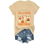 Are You Fall O Ween Directions Chemise Ghost Teacher Col en V Teacher Teacher Halloween T-shirt, Kaki-V, L