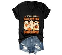 Are You Fall O Ween Directions Chemise Ghost Teacher Col en V Teacher Teacher Halloween T-shirt, Noir , XL