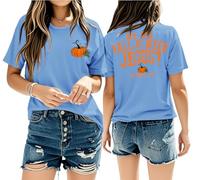 are You Fall-O-Ween Jesus Shirt Women Tshirt are You Fall-O-Ween Jesus T-Shirt Femme Graphic Tees, Bleu (Carolina blue), XL
