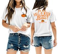 are You Fall-O-Ween Jesus Shirt Women Tshirt are You Fall-O-Ween Jesus T-Shirt Femme Graphic Tees, blanc, L