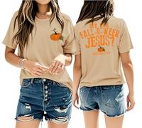 are You Fall-O-Ween Jesus Shirt Women Tshirt are You Fall-O-Ween Jesus T-Shirt Femme Graphic Tees, kaki, M