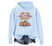 Are You Fall-O-Ween Jesus Sweat à capuche Fall O Ween Sweatshirt Are You Fall Fall Jésus Chemise Femmes Hommes T-shirts graphiques, Bleu (Carolina blue), 3XL