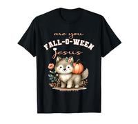 are You Falloween Jésus Christian Halloween Mignon Loup Floral T-Shirt