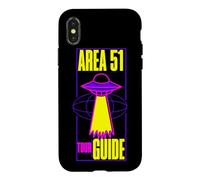 Area 51 Alien UFO Retro Space Typographie Coque pour iPhone X/XS