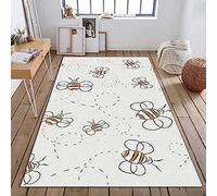 Area Rug 3D Petite Abeille De Dessin Animé Simple Tapis Salon Grand Tapis De Sol Rectangulaire Doux Anti-Dérapant Animal Tapis pour Enfants Tapis De Porte Intérieur Tapis De Bain 90 X 150 Cm -1V6W-U6