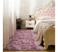 Area Rugs 60 x 70 cm Doux Tapis Antidérapant Grand Intérieur Moderne Tapis Moelleux Shaggy de Salon pour Chambre Bébé Pépinière Dortoir, Salle de Jeux, Pourpre