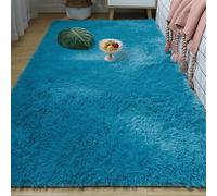 Area Rugs Tapis Moelleux 100 x 150 cm Ultra Doux Salon Tapis Décoratif Lavable, Moelleux, Moderne pour Salon, Canapé Natte, Chambres d'enfant, Bleu