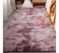 Area Rugs Tapis Moelleux 100 x 160 cm Lavable en Machine Descente de Lit Chambre Grande Taille Doux Moelleux pour Salon Chambre, Rose Pourpre