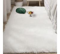 Area Rugs Tapis Moelleux 130 x 180 cm Ultra Doux Salon Tapis Décoratif Lavable, Moelleux, Moderne pour Salon, Canapé Natte, Chambres d'enfant, Blanc